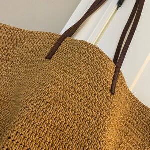 Brown Woven Tote Bag
